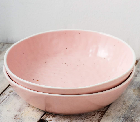 Stone lain Elena Stoneware Dish Set, 4 Bowls, Pastel Pink 