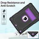 BMOUO Case for iPad 9th 8th 7th Generation (10.2 inch, 2021/2020/2019), Shockproof Protective iPad 10.2 Case with Built-in Stand/Pencil Holder, Black and Purple