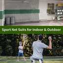Baseball Net Netting Batting Cage Net Backstop Net - Heavy Duty Nylon Sports Netting with 33FT Rope & Steel Hanging Kit, Multiple Sizes for Backyard Garage Indoor Outdoor Practice