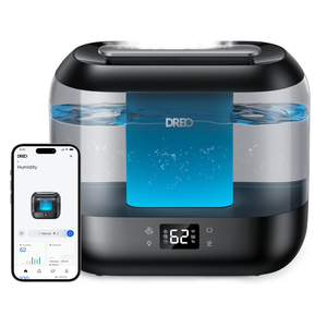 Dreo Smart Humidifiers for Bedroom, Top Fill 4L Supersized Humidifier Large Room with 28 dB, 36H Runtime, Touch/APP/Voice Control, Nightlight, Cool Mist Humidifiers for Baby, Plants, Indoor, Black