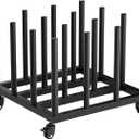 INNOVART Vinyl Cart Mobile Rack, 16 Rolls Capacity Heavy Duty Vinyl Roll Storage Cart, 2 Inch Round Core, Black Rolling Organizer Holder for Craft Room, Design Studios, Warehouse, Architects