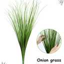 Vlorart 33" Artificial Plants 6 Pack Onion Tall Grass Greenery, Faux Fake Grass Shrubs Plant Flowers Wheat Grass for House Home Indoor Outdoor Office Room Gardening Indoor Décor-Green