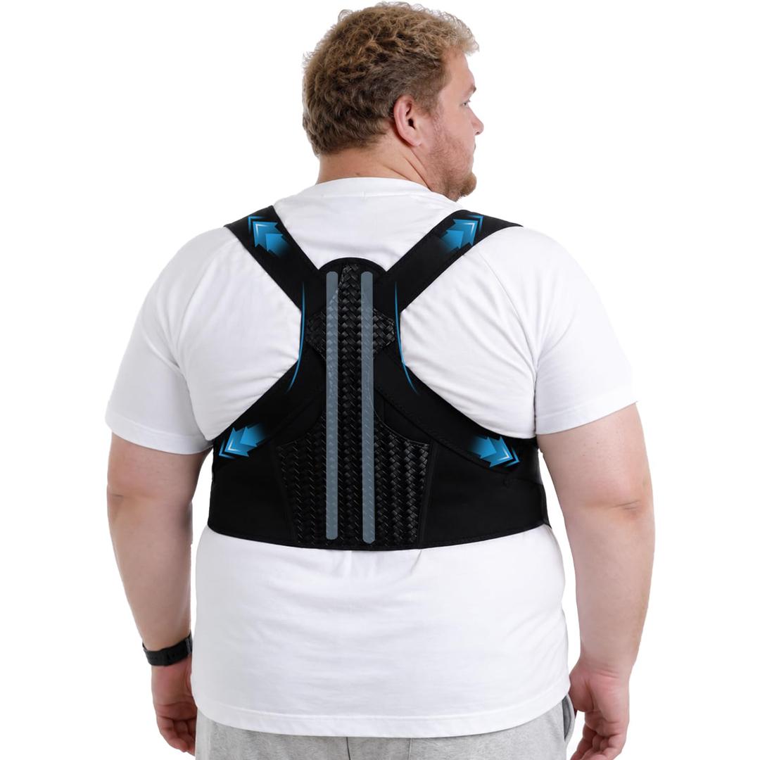 Plus Size Back Brace, Posture Corrector for Women & Men Plus Size, 3XL, XXX-Large