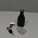 Ceramic Olive Oil Bottle Dispenser,10 Oz Large Capacity Oil and Vinegar Dispensing Bottle White Opaque Cruet with Stainless Steel Spout Kitchen Container for Coffee Syrups (Black)