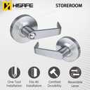Heavy Duty Commercial Storeroom Door Lever, Grade 2 ADA Door Handle, Satin Chrome Finished, UL 3 Hour Fire Rated Ergonomic Lever for Store Room Door, 70mm Latch