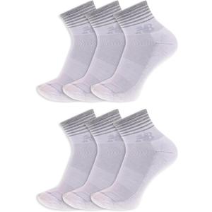 New Balance Women's Performance Cushioned Ankle Socks-6 Pairs-Moisture Wicking (Large, White)