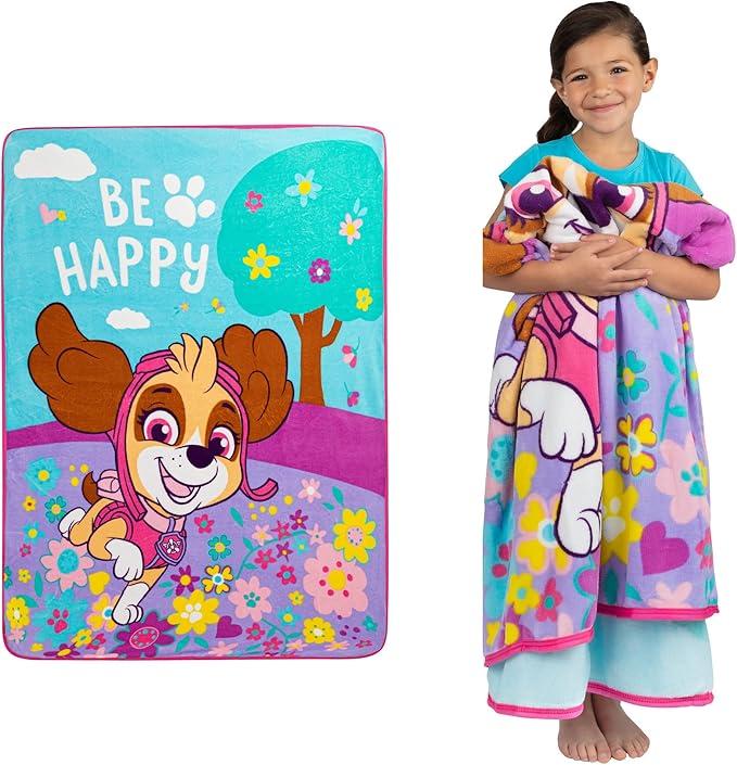 Franco Kids Bedding Super Soft Micro Raschel Throw, 46 in x 60 in, Paw Patrol Skye Girls, 