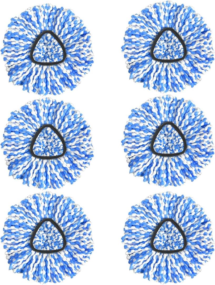 Nuorest Spin Mop Replacement Heads, Microfiber Mop Refills, Easy to Replace (6 Heads)