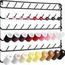 YBING Thread Holder Wall 54 Spools Thread Rack Embroidery Spool Thread Organizer Wall Mounted with Hanging Tools for Quilting Black Metal