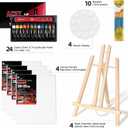 Sip and Paint Kit for Adults, Painting Kits for Adults, Painting Kit with Easel, Canvas Boards, and Brushes, Art Supplies for Kids Ages 8-12 and Adults, Beginner Art Set
