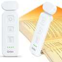 Gritin Reading Light, Rechargeable Book Light for Reading in Bed - Eye Caring 3 Color Temperatures, 5-Level Dimmable Brightness, Long Lasting, Compact Size Clip on Book Lamp for Bookworms-White