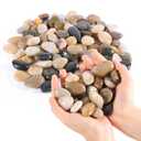River Rocks Decorative Pebbles - 5lb Mixed Color Polished Gravel for Garden Landscaping, Indoor Plants, Aquariums, Succulents, Vases, Fish Tank, Outdoor Flower Beds 0.4-1.2 Inch Ornamental Stones