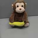 Hopearl Peek A Boo Monkey with Banana Interactive Repeats What You Say Plush Toy Musical Singing Talking Stuffed Animal Adorable Electric Animate Birthday Festival, Brown, 11''