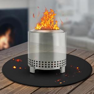 20'' Fire Pit Mat for Solo Stove Mesa/XL Tabletop Fire Pit,4-Layer Fireproof Heat Resistant Under Grill Mat, Easy-to-Clean Waterproof & Non-Slip for Table Top Protection (Black)
