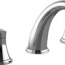 Bathroom Sink Faucet, Faucet for Bathroom Sink, Widespread Chrome Bathroom Faucet 3 Hole with Stainless Steel Pop Up Drain and cUPC Lead-Free Hose - (Chrome) (8 inch 1 pack)
