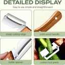 3Pcs Multifunctional Vegetable Peeler, 2-in-1 Multifunctional Vegetable Peeler with Wooden Handle & Stainless Steel Blade, Built-in Bottle Opener, Fruit & Vegetable Kitchen Peeling Tool
