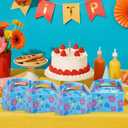 18pcs Cartoon Story Party Favor Box, Hawaiian Theme Gift Box with Hibiscus Flower Palm Leaves Printing for Hawaiian Luau Tropical Summer Birthday Party Supplies