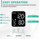Blood Pressure Monitor Upper Arm Monitors for Home Use BP Machine with 2x120 Reading Memory Adjustable Arm Cuff 8.7"-15.7" Large Display with LED Background Light Storage Bag White