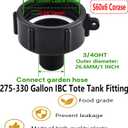 3 x 275-330 IBC Tote Hose Adapter, Food Grade IBC Drain Adapter,Water Hose Male Adapter for Garden Hose,2" coarse Thread X 3/4" Garden Hose