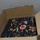 Vintage Medallion Floral Indoor Door Mat 2x3, Machine Washable Entryway Rug, Low Pile Soft Small Carpet, Non-Slip Area Rug for Entrance, Bedroom, Kitchen & Kids Room | Black