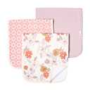 Copper Pearl Premium Baby Burp Cloths - 3-Pack Large Cotton Burp Cloths, Extra Soft Spit Up Rags with 3 Absorbent Layers, Perfect for Baby Girl Gifts (21" x 10" Size, Ferra Set)