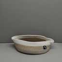 Dog Toy Basket Small Gift Basket for Baby, Woven Storage Baskets for Dog Cat, Nursery Storage Baskets for Diapers, Towels, 12"x 8" x 5" Mixed-Brown