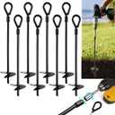 VASGOR 15 Ground Anchors (8pcs) Easy to Use with Drill, 3" Helix Diameter, Heavy Duty Anchor Hook for Camping Tent, Canopies, Car Ports, Sheds, Swing Sets, Securing Animals  Black Powder Coated (8)