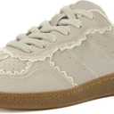 CUSHIONAIRE Belinda Womens Lace Detail Casual Sneakers Elegant Ribbon Lace-Up Shoes with Memory Foam (Gray, L)
