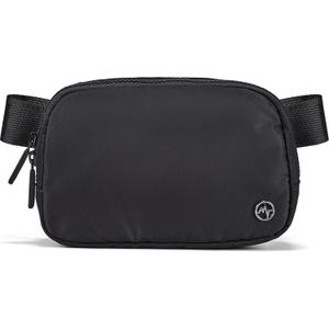 Pander Two Way Zipper Fanny Pack Nylon Everywhere Belt Bag for Women, Water Repellent Waist Packs, Crossbody Bags with Adjustable Strap (Black).