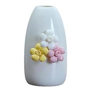 CEUYGT Handmade Flower Ceramic Vase for Home Living Room Office Desktop Decoration,Mini 3D Ceramic Vase (Style B)