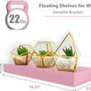 Sorbus Floating Shelves for Wall 16 Inch Floating Shelf for Kitchen, Bedroom, Living Room, Bathroom, Home & Wall Decor - Mounted Bathroom Shelves with Invisible Brackets (Soft Pink, 3 Pack)