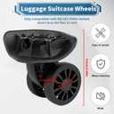 2Pcs Luggage Suitcase Wheels,Only Compatible with DELSEY Carry-On Plus 21 Inch,luggage wheels replacement with Screws/screwdriver,360 Rotation Spinner Wheel,Mute Double Row Swivel Wheel(Black)
