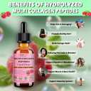 Multi Collagen Peptides Liquid Drop Organic Hydrolyzed Collagen Complex w. Biotin, Vitamin C & Hyaluronic Acid, Liquid Collagen Types I, II, III, IV, V for Hair, Skin, Nails & Joint Health