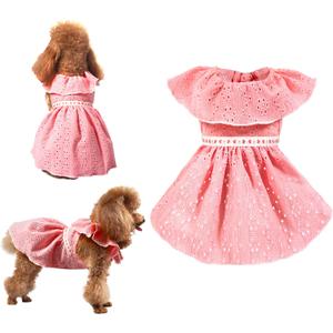 Dog Dresses, Dog Evening Dress, Doggy Holiday Custome, Cat Outfit, Pet Summer Dresses, Pink XL