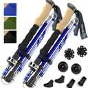 Trekology Trek-Z Collapsible Hiking & Trekking Poles - Balance Support for Seniors, Women, and Men, 2pc Per Set (100 -120cm for Height: 411" to 5'10", Alpine Glacial Blue)