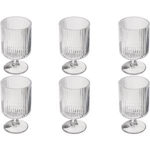 Mesa Mini Stacking Premium Acrylic Drinkware Indoor/Outdoor, Goblet, Clear, 10oz, Set of 6