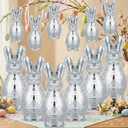 12 Pcs Easter Bunny Ornaments 6'' Silver Disco Easter Bunny Tree Decoration Cute Rabbit Hanging Ornament Silver Disco Mirror Ball for Home Office Spring Party Decor Gifts