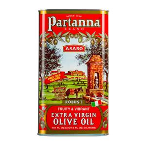 Partanna Robust Extra Virgin Olive Oil - Premium 100% Castelvetrano Oil - High Polyphenol - First Cold Pressed - Early Harvest in Sicily - Award Winning Italian EVOO -Monovarietal -101 fl oz (3 L) Tin