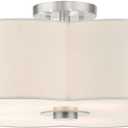 Livex Lighting 5 Light Brushed Nickel Semi Flush, 22 x 22 x 9