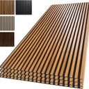 Yuzzy Wood Slat Wall Panel 4 Pack, 48" x 24" Acoustic Wall Panels for Interior Wall Decor and Noise Cancelling, Soundproof Wall Panels for Living Room, Bedroom, Office, Teak, 4Pcs - 48"x24"