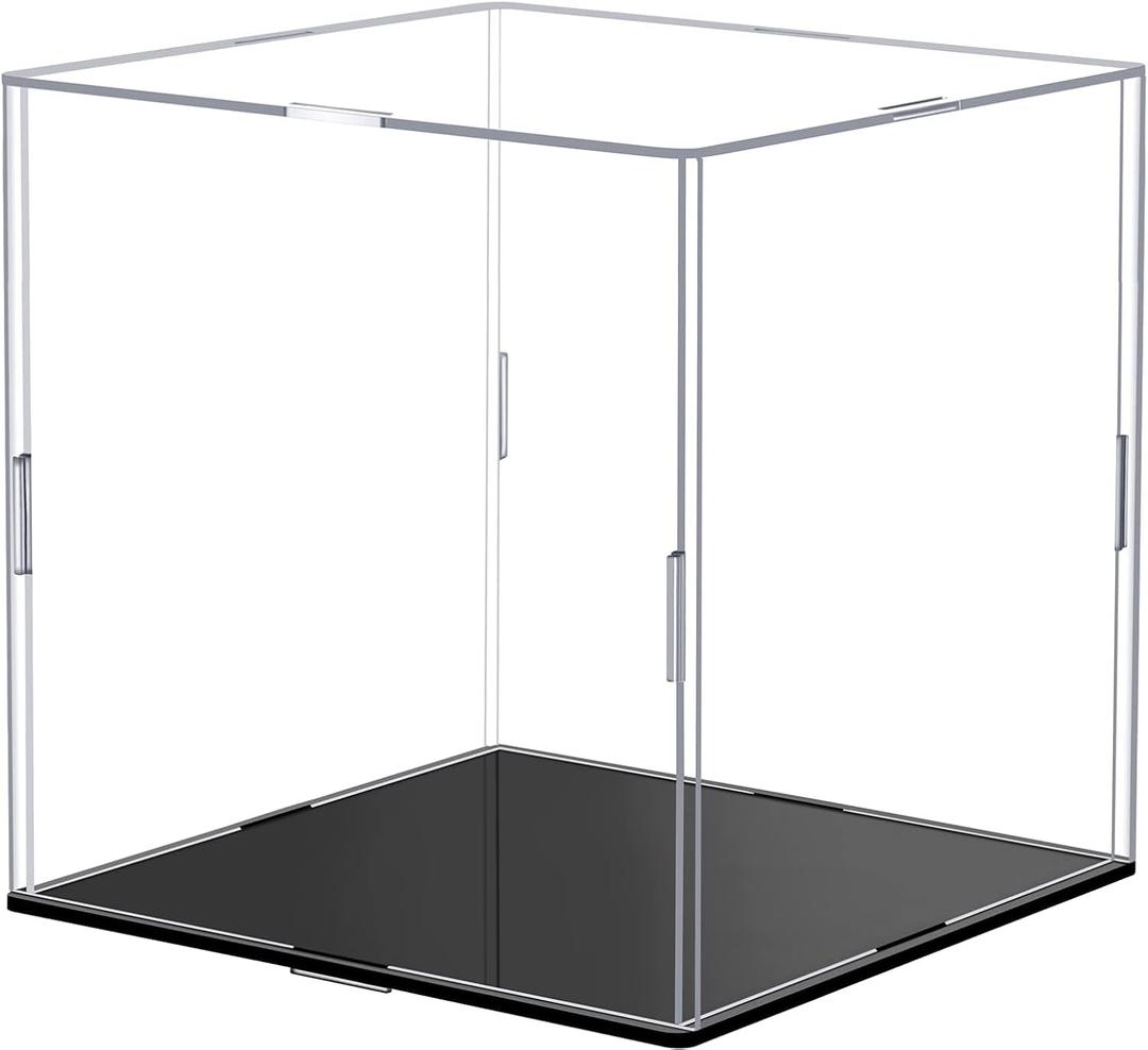Clear Self-Assembly Acrylic Display Case Transparent Dust Proof Protection Showcase for Figurine Collectibles Figures Basketball(8 x 8 x 8 Inch)