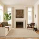 Jute Cotton Area Rug 5x8 ft Large Rectangle Hand Woven Natural Farmhouse Rugs for Living Room, Bedroom, Kitchen, High Traffic Area - Rustic Vintage Bohemian (Natural Offwhite)