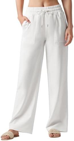 Willit Women Linen Pants Wide Leg Casual Palazzo Pants Cotton Linen Lounge Beach Summer Pants with Pockets 29"/31"/ 33", M Willit Women Linen Pants Wide Leg Casual Palazzo Pants Cotton Linen Lounge Beach Summer Pants with Pockets 29"/31"/ 33", M