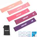 WIKDAY Resistance Bands for Working Out Exercise Loop Bands Workout Bands Set for Men Women Body Stretching, Crossfit Training, Home Workout, Physical Therapy, Booty Legs, Set of 5 (Pink Purple)