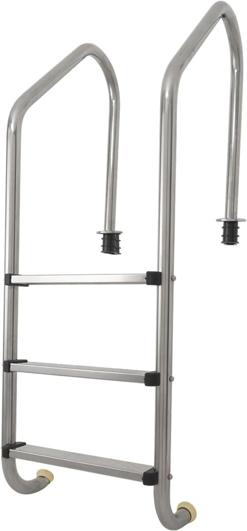 Swimming Pool Ladder, 3-Step Stainless Steel Non-Slip Pedals Pool Stairs for Inground Pools, Weight Capacity 330lbs, Easy to Install and Climb for Indoor/Outdoor Pools (3 Step)