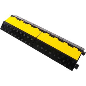 Rubber Cable Ramp Cord Cover Cable Protector Ramps Wire Hose Protective 1 Channel 22000Lbs Load Capacity Traffic Speed Bump for Asphalt Concrete Gravel Driveway, 1 Pack