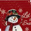 Artoid Mode Red Snowman Let It Snow Winter Placemats Set of 4, 12x18 Inch Seasonal Christmas Holiday Table Mats for Party Kitchen Dining Decoration