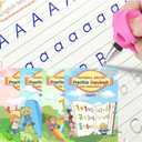 Magic Grooved Writing Practice Book，Reusable Grooved Handwriting Workbooks 4 Pack with Pens，Preschool Writing Practice for Kids 3-5