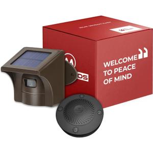 eMACROS Solar Wireless Driveway Alarm, 1/2 Mile Long Range Motion Sensor & Outdoor Detector - Weatherproof Security Alert System - Ideal Gift for Men and Women, Plug in to Use