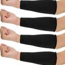 Neer 4 Pair Protective Arm Sleeves for Thin Skin Anti-Cut Burn Resistant Cover Forearm Sleeve for Cooking Construction(Black, 7.9 Inch)